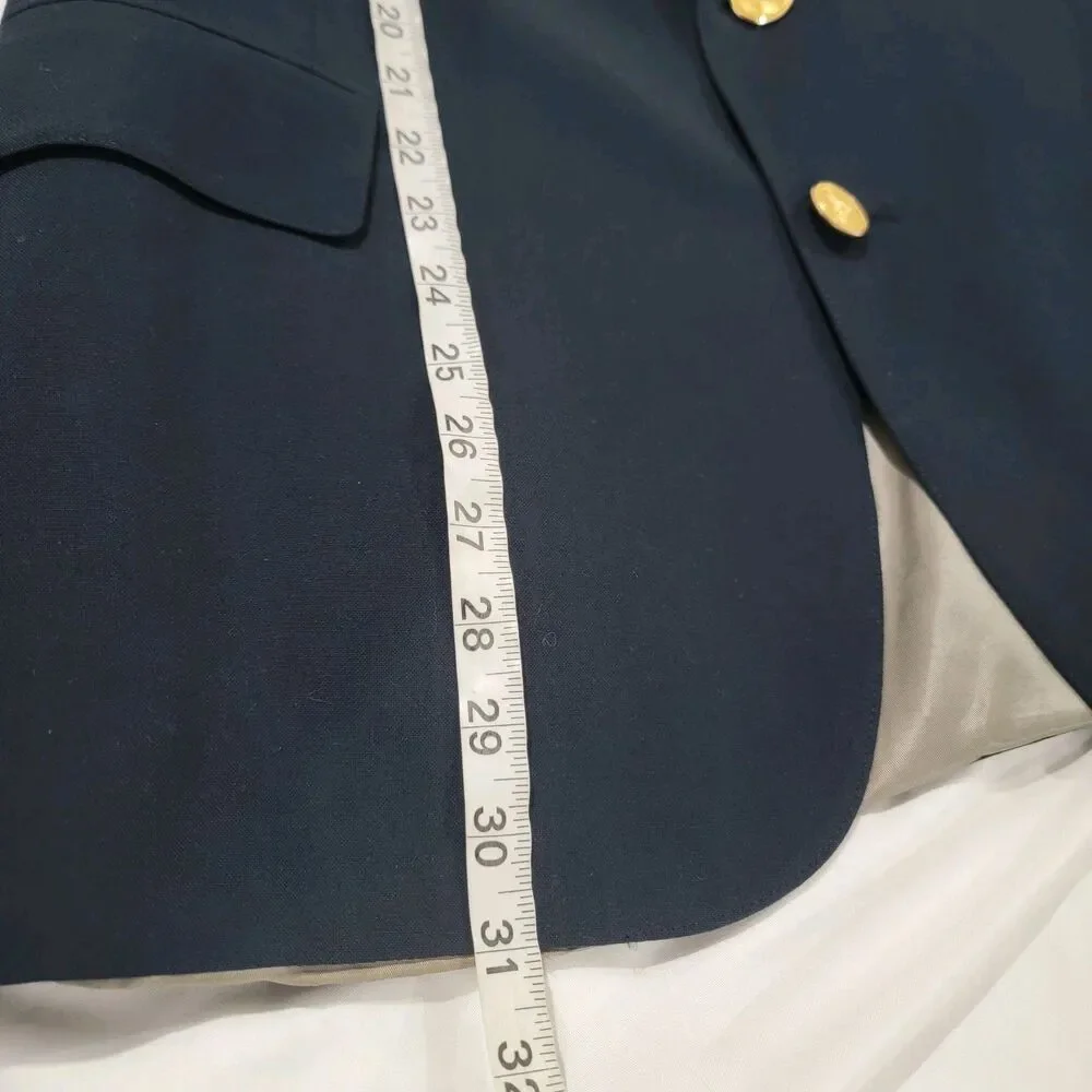 Vintage Polo University Ralph Lauren Mens Blazer Size 44‎ R Blue Gold Union Made